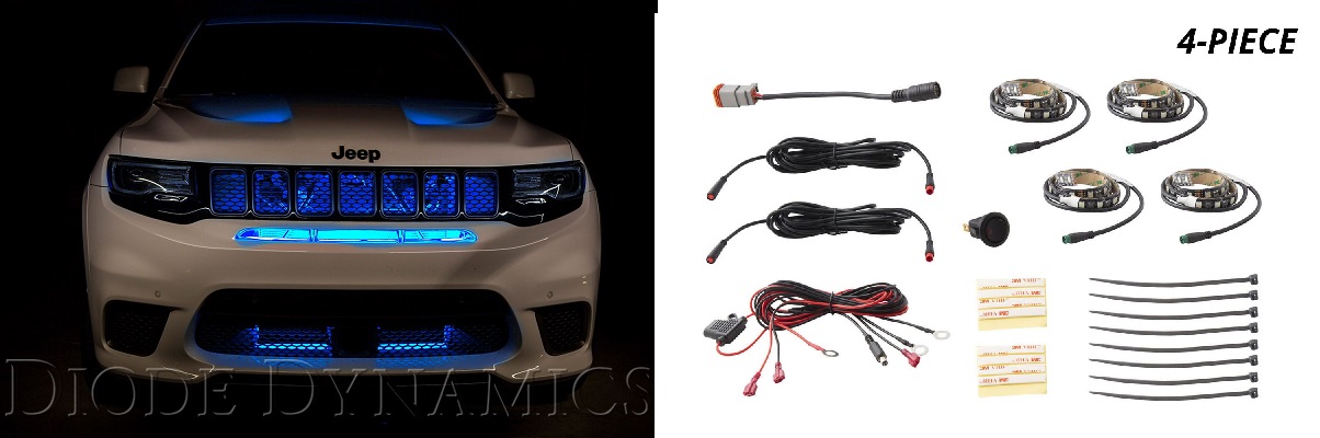 Diode Dynamics 4pc RGBW Multicolor Vehicle Grille LED Kit - Click Image to Close